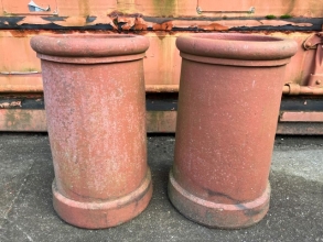 Squat terracotta chimney pots