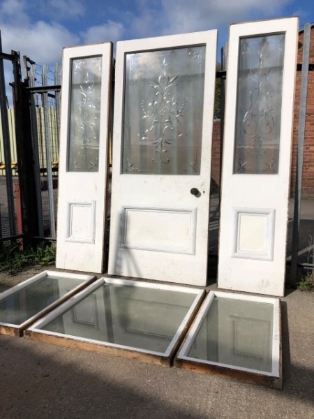 Victorian cut glass door and side panels