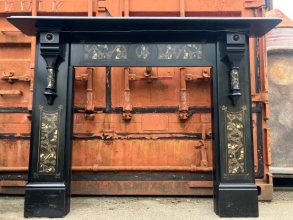 Victorian marbleised slate fire surround