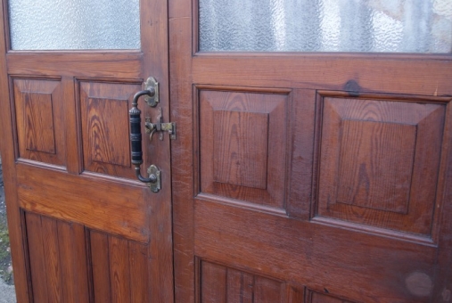 Victorian part glazed double doors