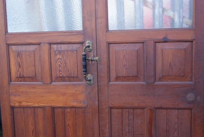 Victorian part glazed double doors