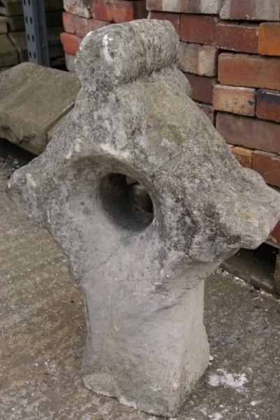 Carved limestone Church cross finial