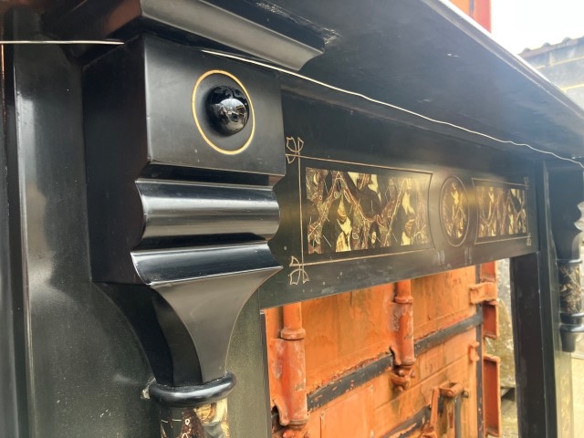Victorian marbleised slate fire surround