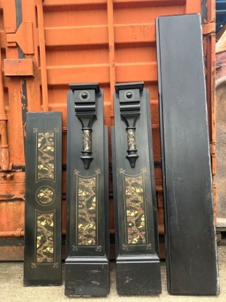Victorian marbleised slate fire surround