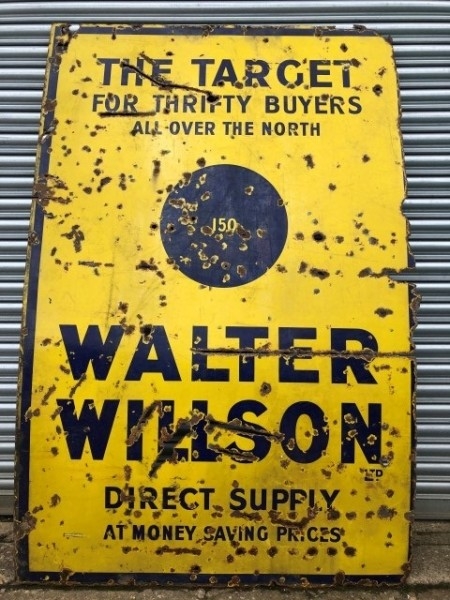 Walter Wilson enamelled sign
