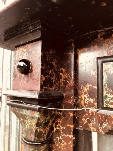 Victorian marbleised slate fire surround