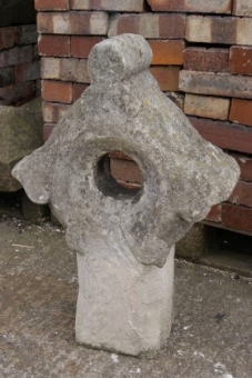 Carved limestone Church cross finial