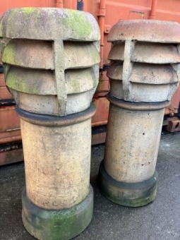 Victorian louvred chimney pots