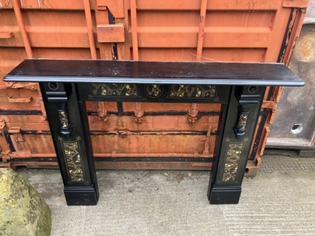 Victorian marbleised slate fire surround
