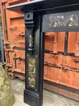 Victorian marbleised slate fire surround