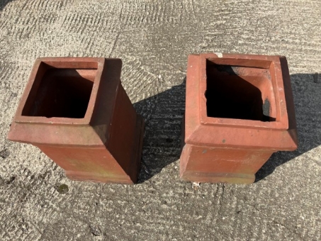 Terracotta squared chimney pots