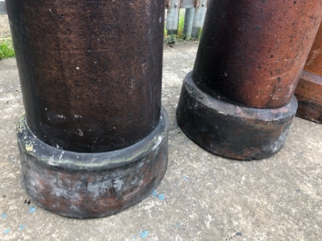 Victorian salt glazed chimney pots